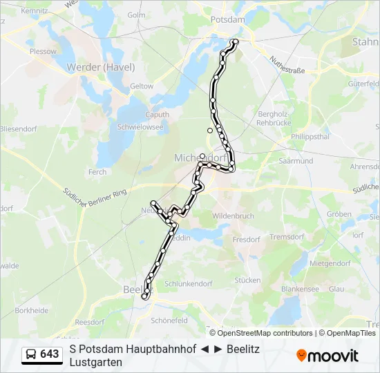 643 Bus Line Map