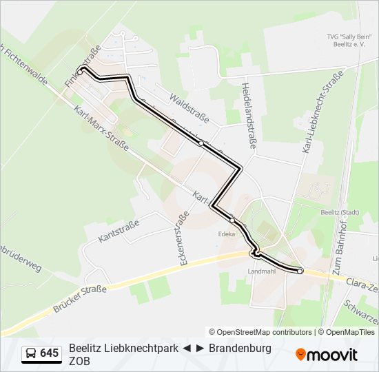 645 bus Line Map