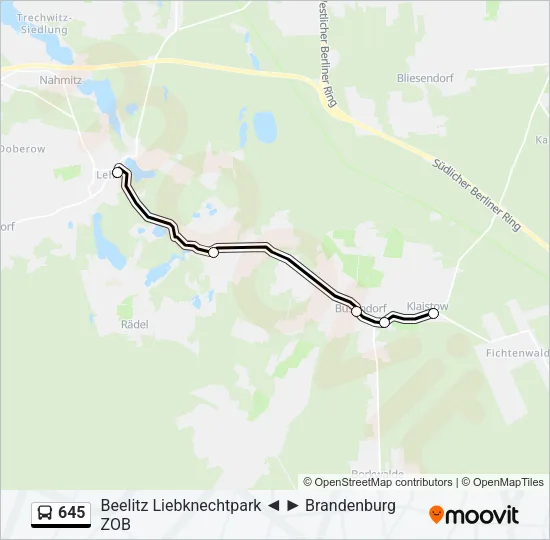645 Bus Line Map