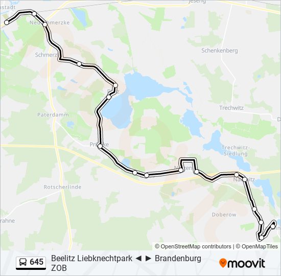 645 bus Line Map