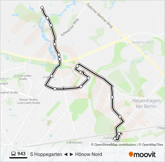 943 Bus Line Map