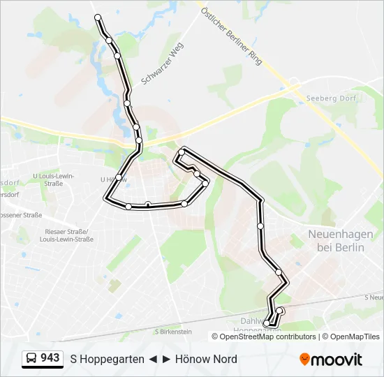 943 Bus Line Map