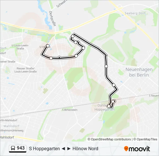 943 Bus Line Map