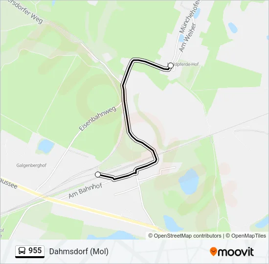 955 Bus Line Map
