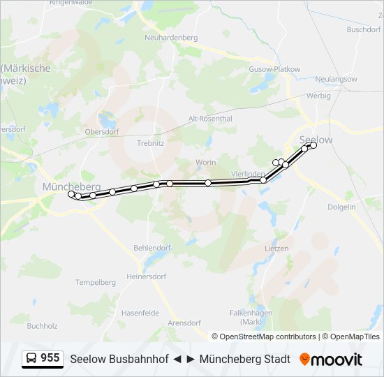 955 bus Line Map