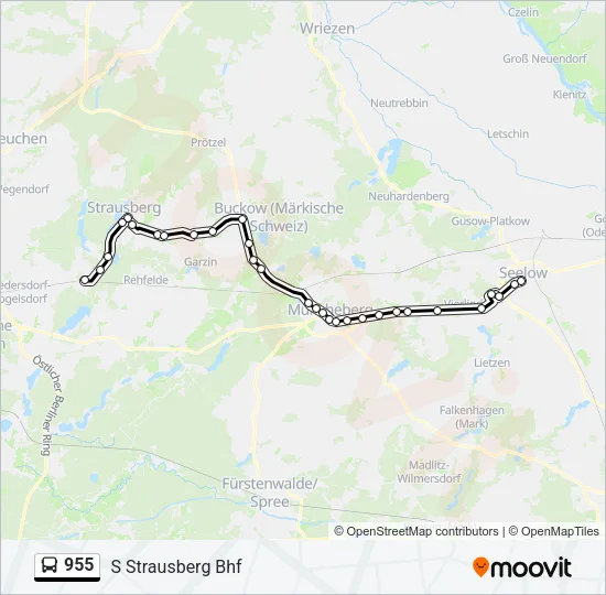 955 Bus Line Map