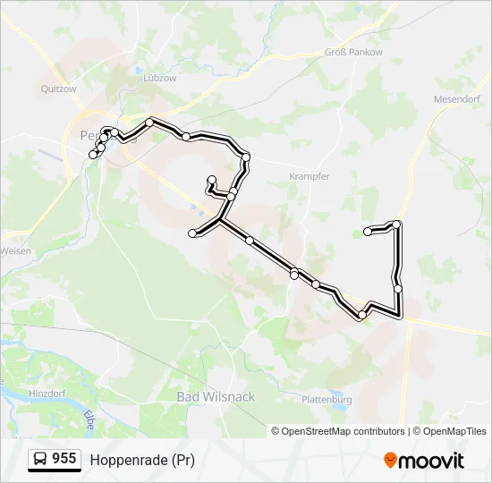 Автобус 955: карта маршрута