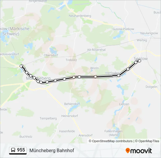955 Bus Line Map