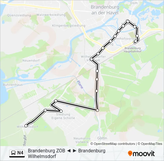 N4 Bus Line Map