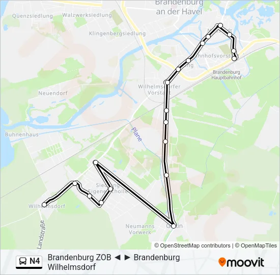Buslinie N4 Karte