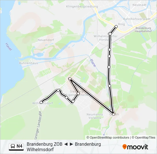 Buslinie N4 Karte