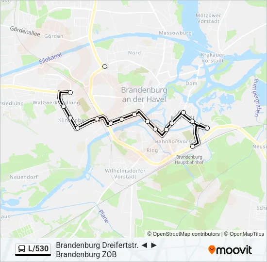 L/530 Bus Line Map