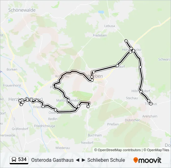 534 Bus Line Map