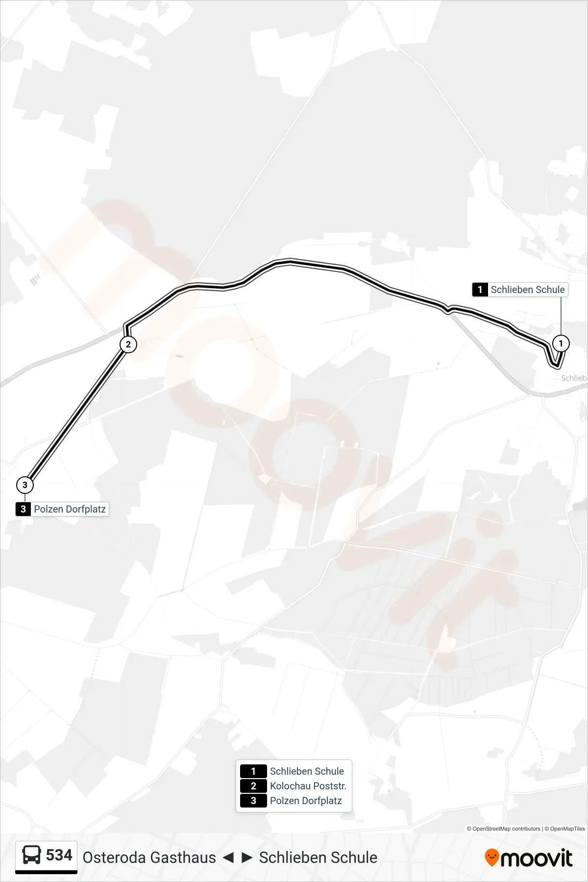 Linie 534 (Bus) Richtung Polzen Dorfplatz: Route und Haltestellen auf der Karte