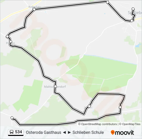 534 Bus Line Map