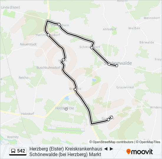 542 bus Line Map