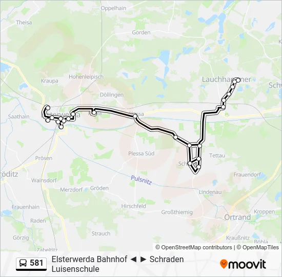 Автобус 581: карта маршрута