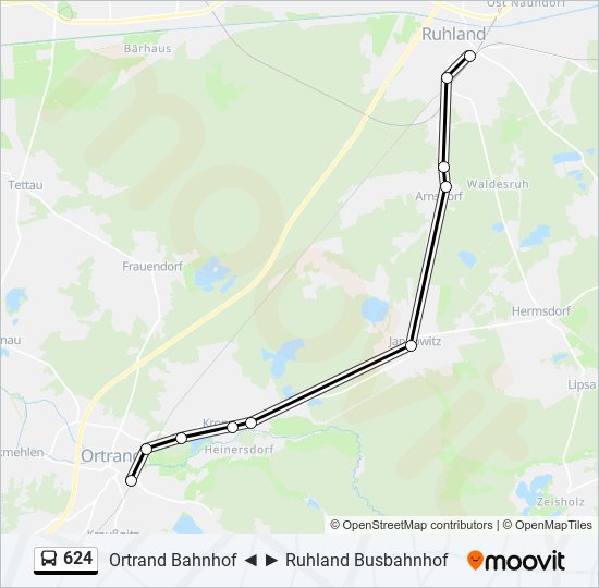 624 Route: Fahrpläne, Haltestellen & Karten - Ortrand Bahnhof ...