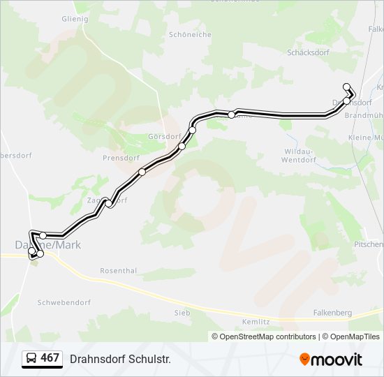 467 bus Line Map