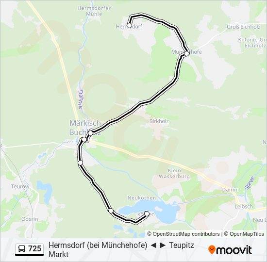 725 bus Line Map