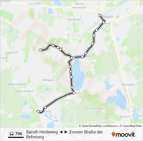 706 Bus Line Map