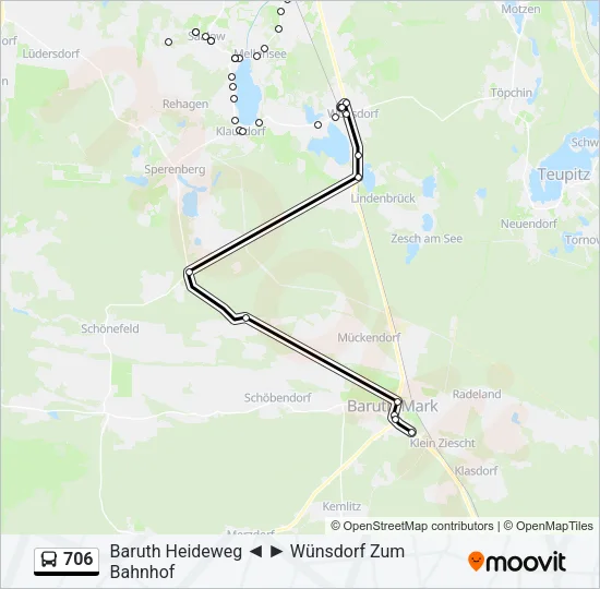 706 Bus Line Map