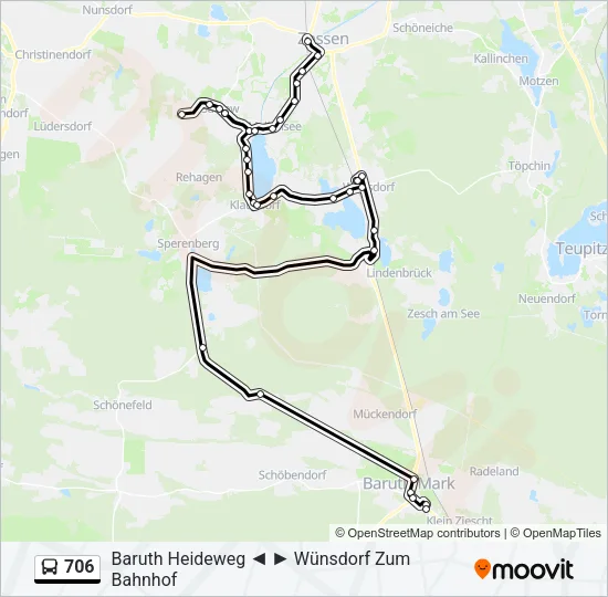 706 Bus Line Map
