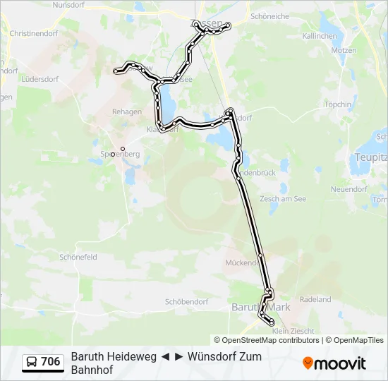 706 Bus Line Map