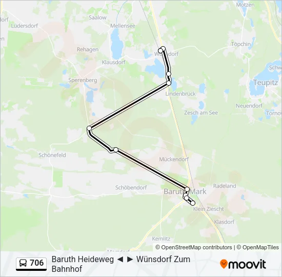 706 Bus Line Map