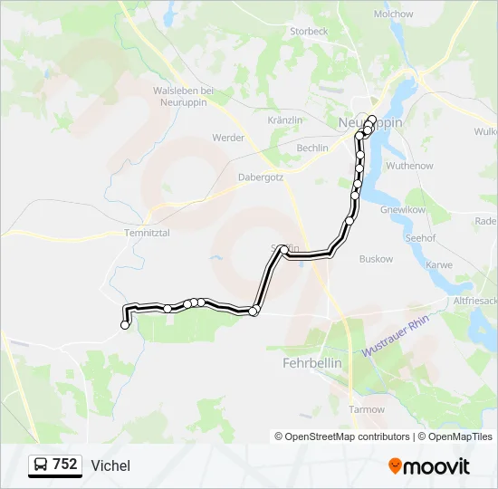 752 Bus Line Map