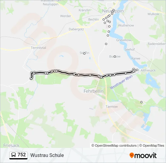 752 Bus Line Map