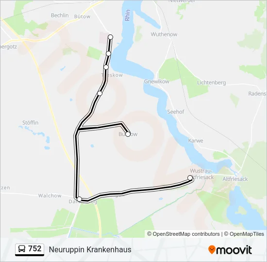 752 Bus Line Map