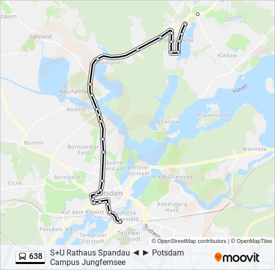 638 bus Line Map