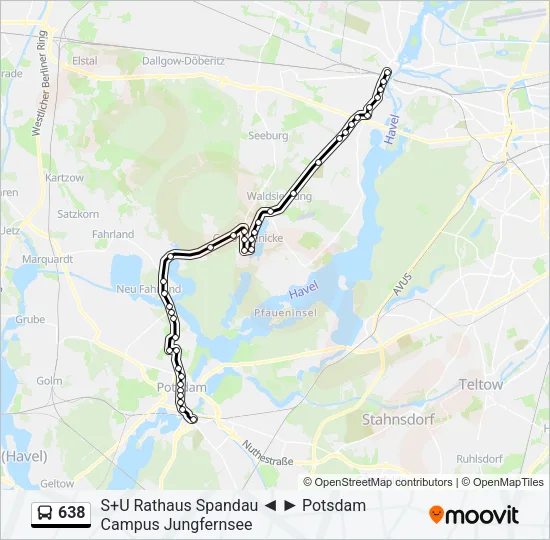 638 Bus Line Map