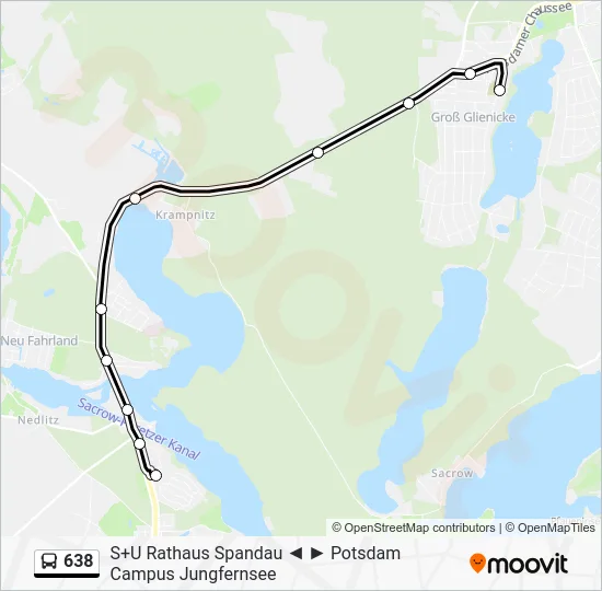 Автобус 638: карта маршрута