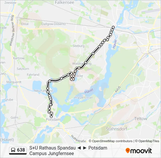 Автобус 638: карта маршрута