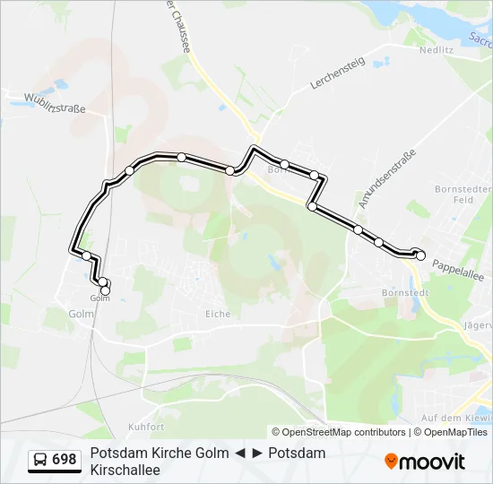 698 Bus Line Map