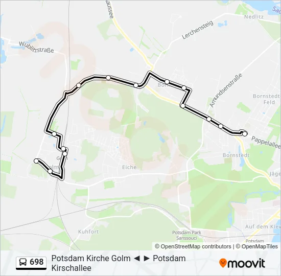 698 Bus Line Map