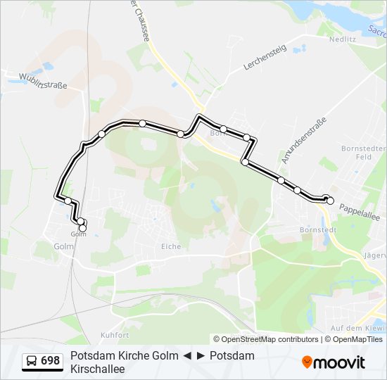 698 bus Line Map