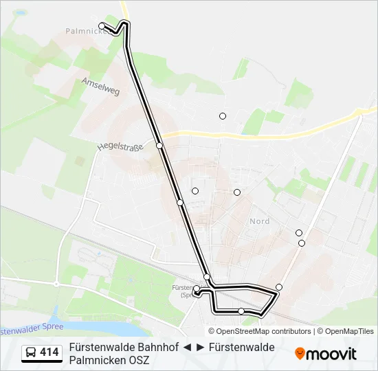 414 Bus Line Map