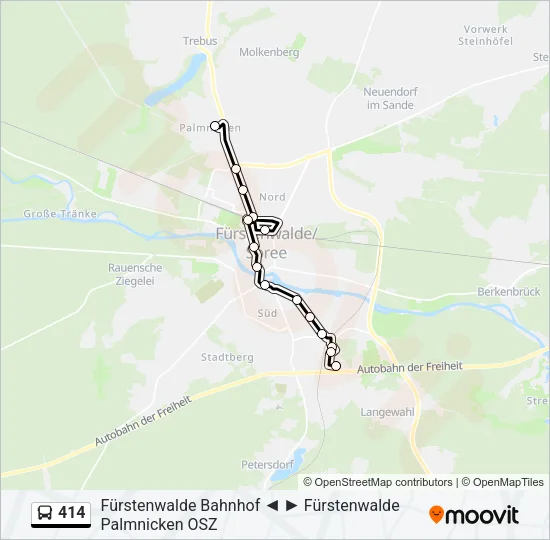 414 Bus Line Map