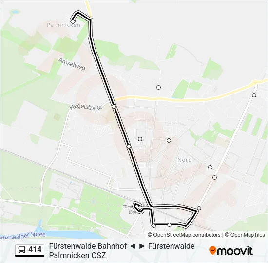 414 Bus Line Map
