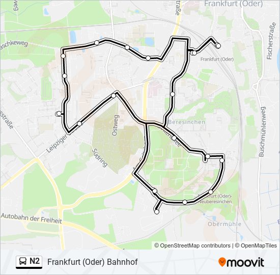 N2 bus Line Map