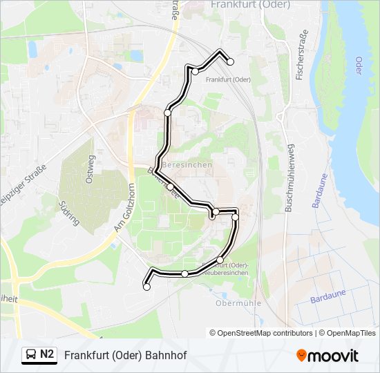 N2 bus Line Map