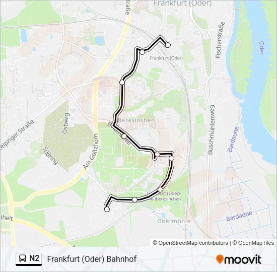 N2 Bus Line Map