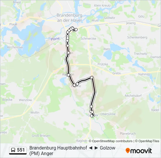 551 Bus Line Map