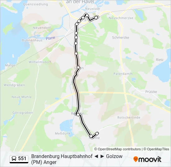 551 Bus Line Map
