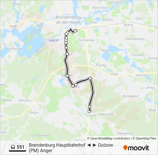 551 Bus Line Map