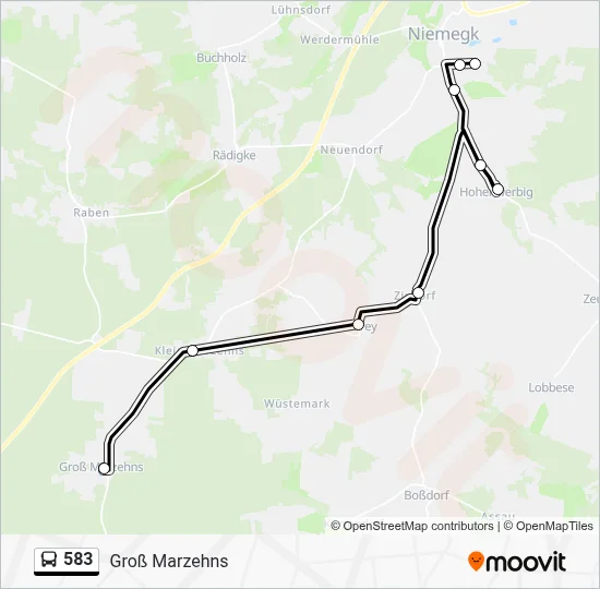 583 Bus Line Map