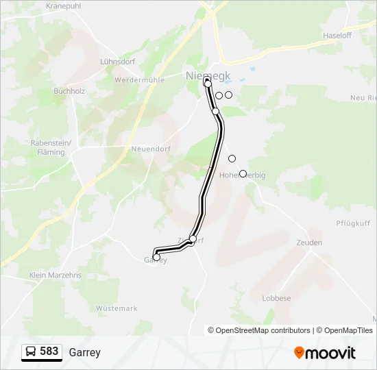 583 Bus Line Map